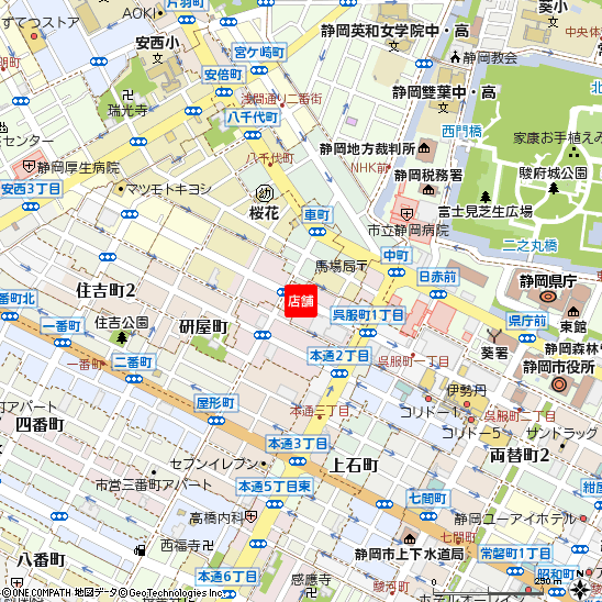 静岡支店付近の地図
